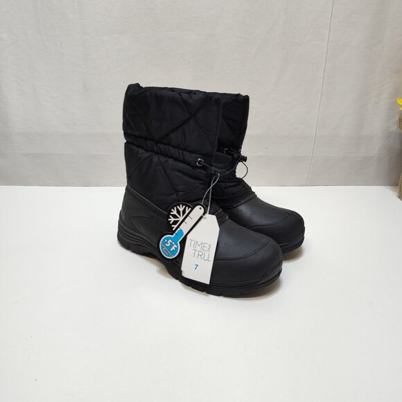 Time And Tru Winter Quilted Booties -5°F Rated Skid Resistant Women Size 7 NWT - Picture 2 of 10